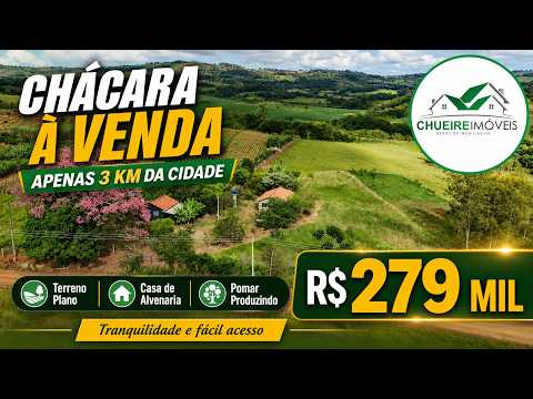Capa do imóvel CHÁCARA PLANA COM CASA A 3KM DA CIDADE R$279mil