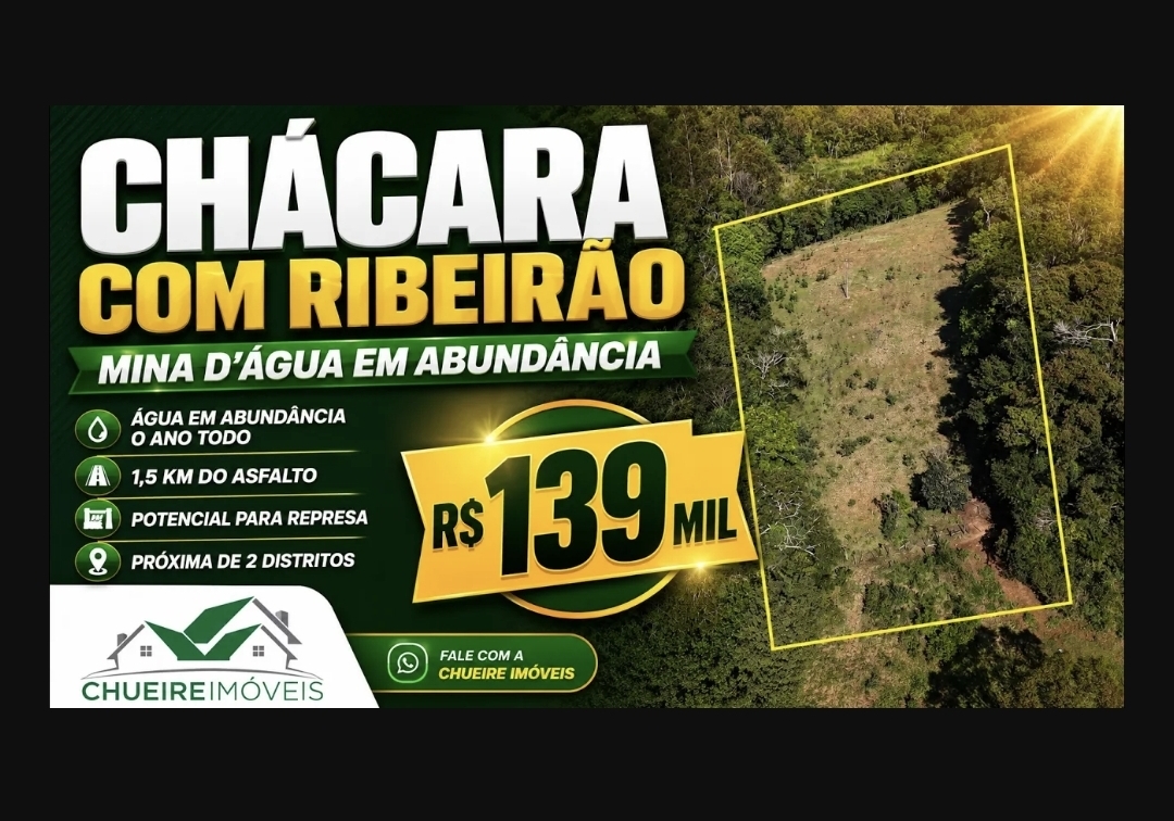 Capa do imóvel Chácara com Ribeirão — Mina d'Água em Abundância