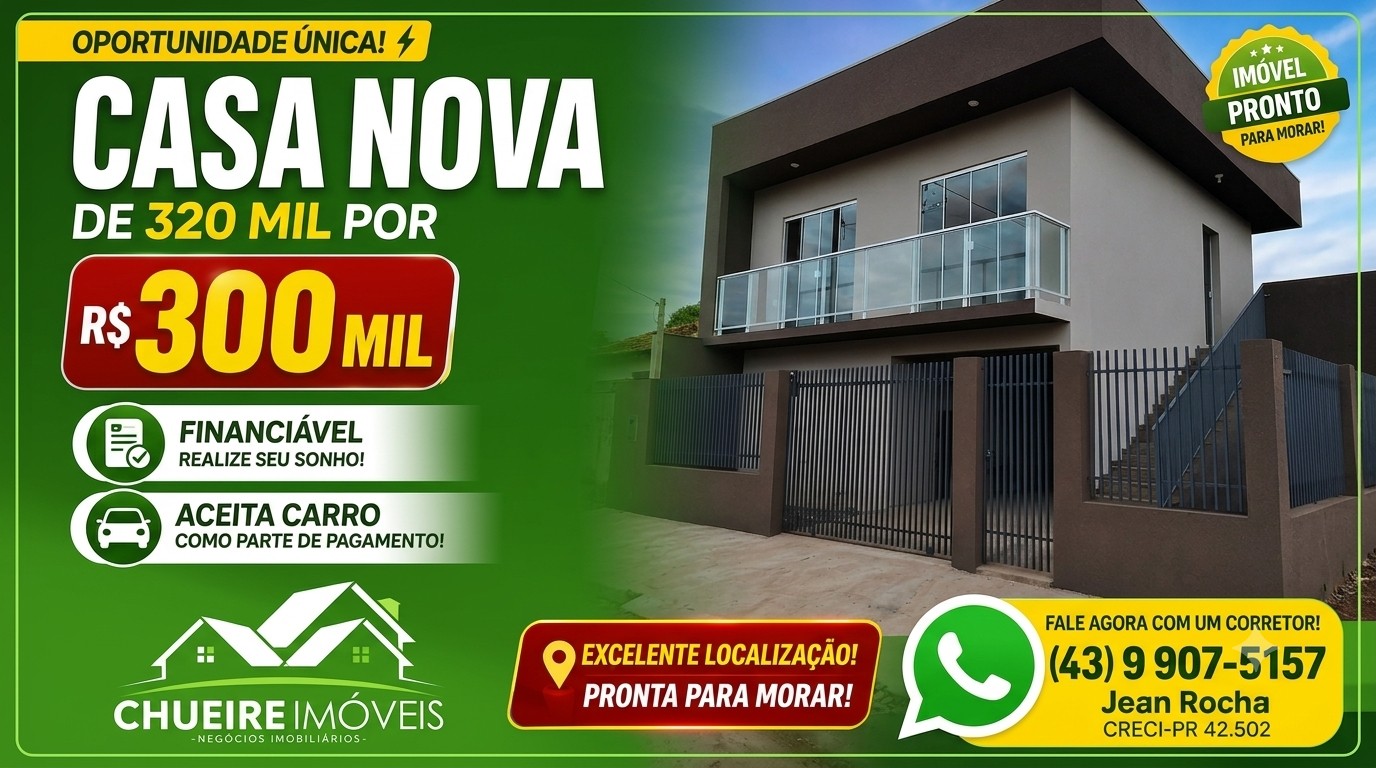 Capa do imóvel Casa pronta para morar – Siqueira Campos/PR