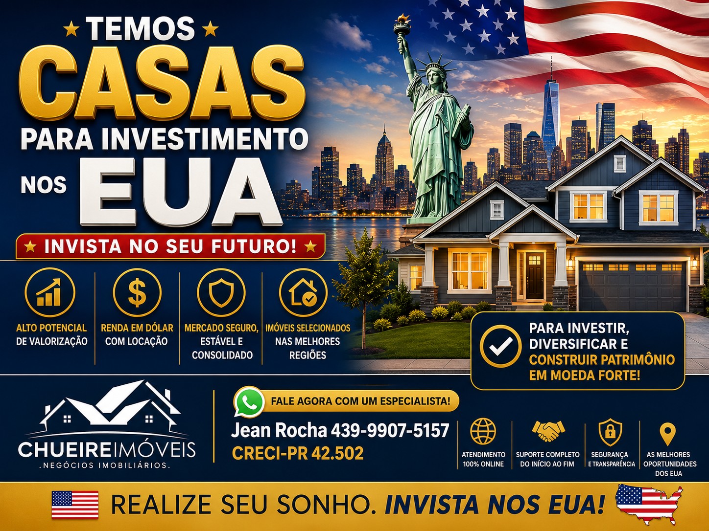 Capa do imóvel Casas para Investimento nos Estados Unidos